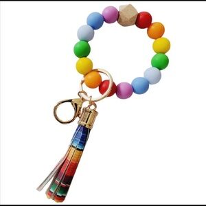 PRIDE Month Beaded Tassel Bracelet Keychain  🌈